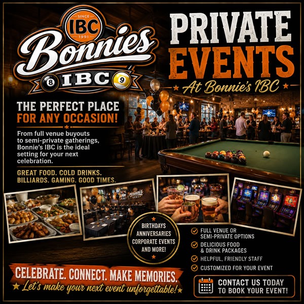 Host Your Next Private Event at Bonnies IBC